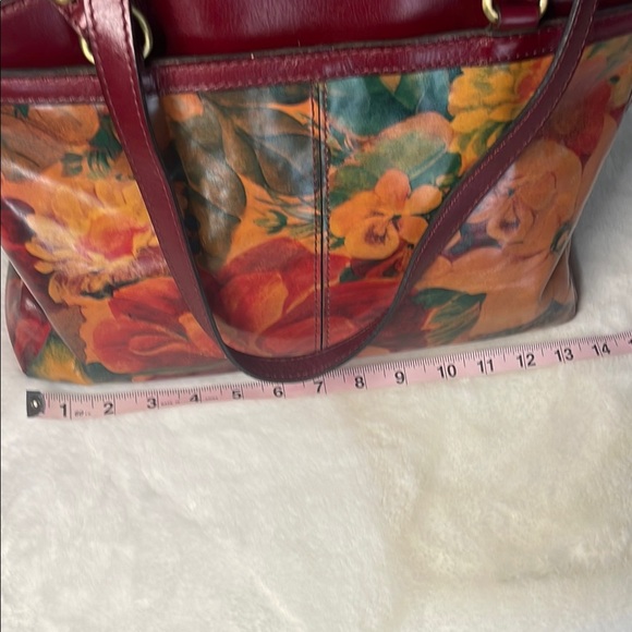 Patricia Nash- Floral Red Leather Tote Bag - Picture 8 of 15